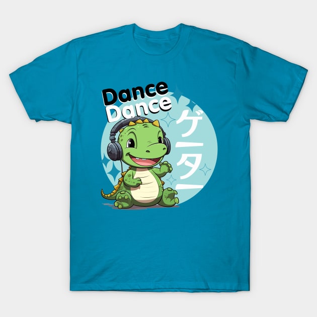 Cute Dancing Baby Kawaii Alligator T-Shirt by WarFX Designs